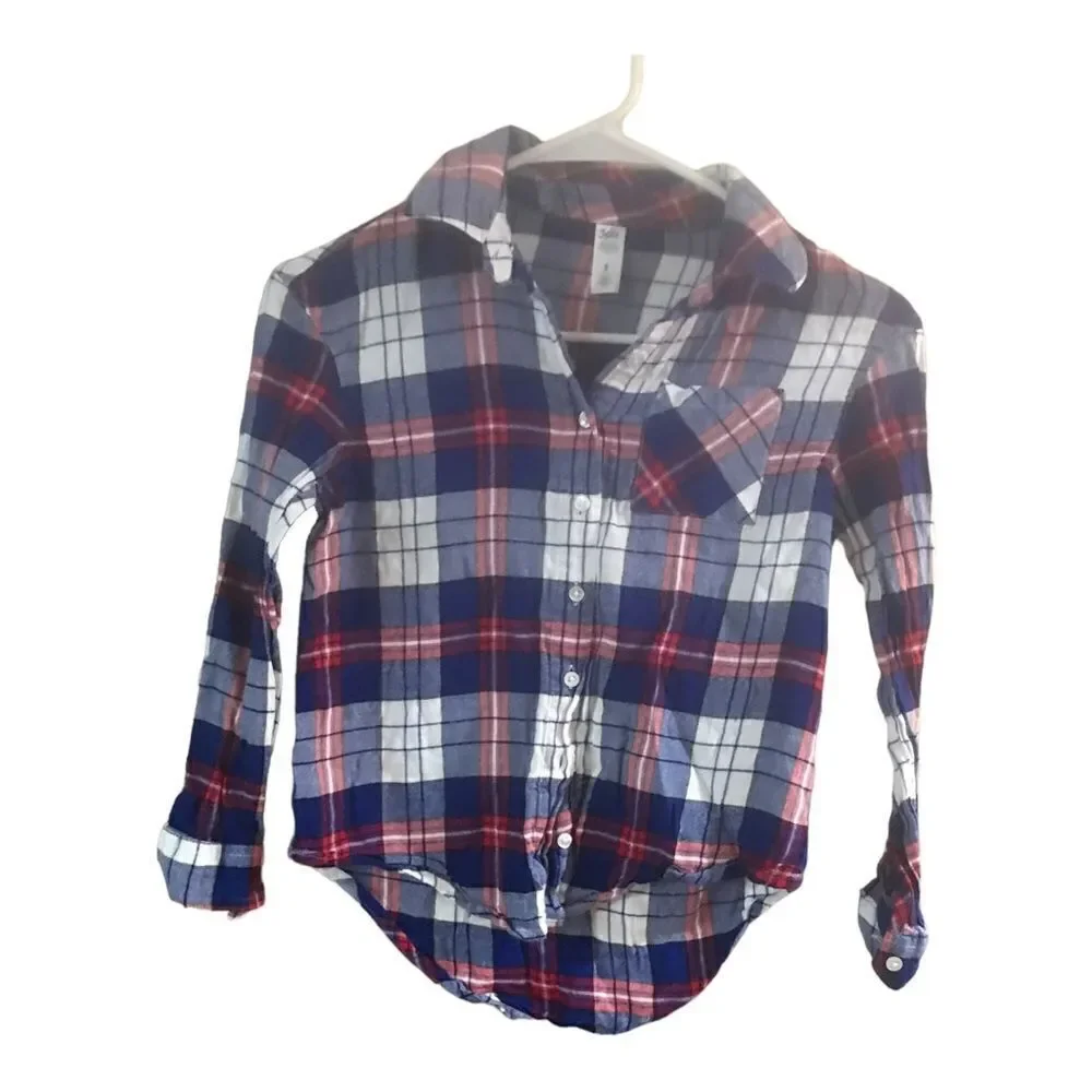 Justice girls button down long sleeve blouse size 8